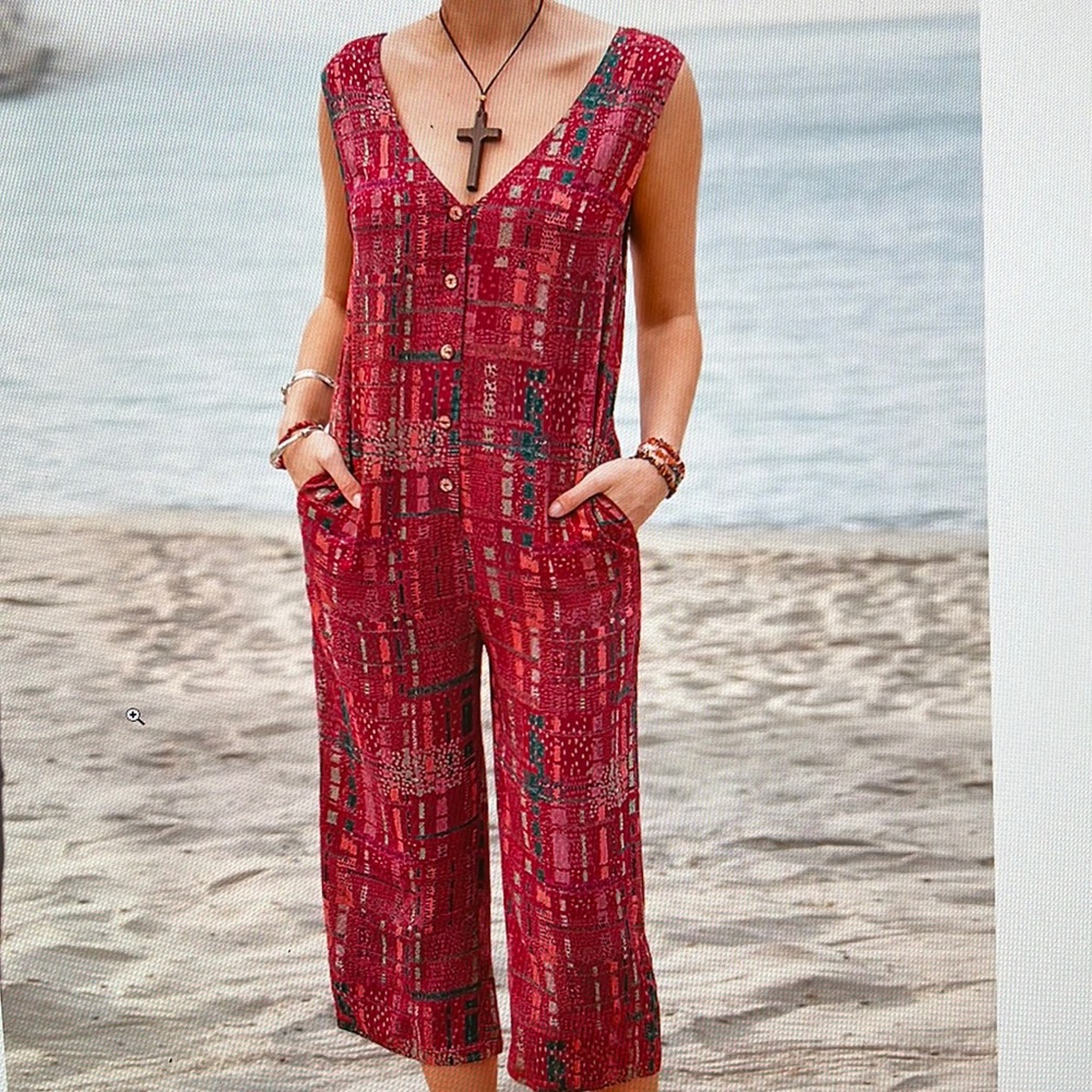 Women’s Geometric Sleeveless Jumpsuit